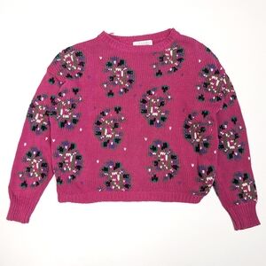 Vintage Pink Floral Sweater